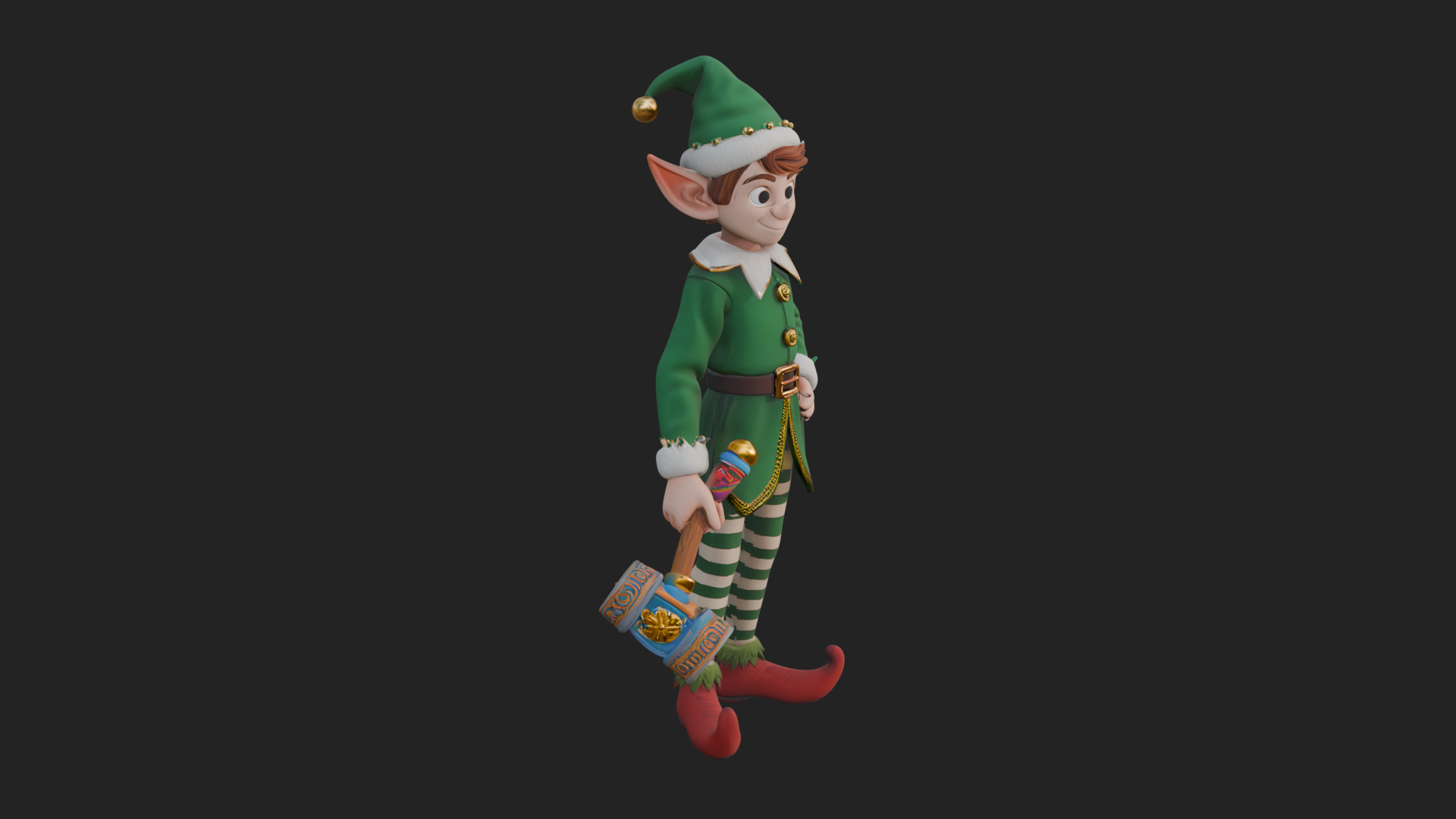 Christmas Elf Helper Statue Design 1 3D Print Model 3D Model