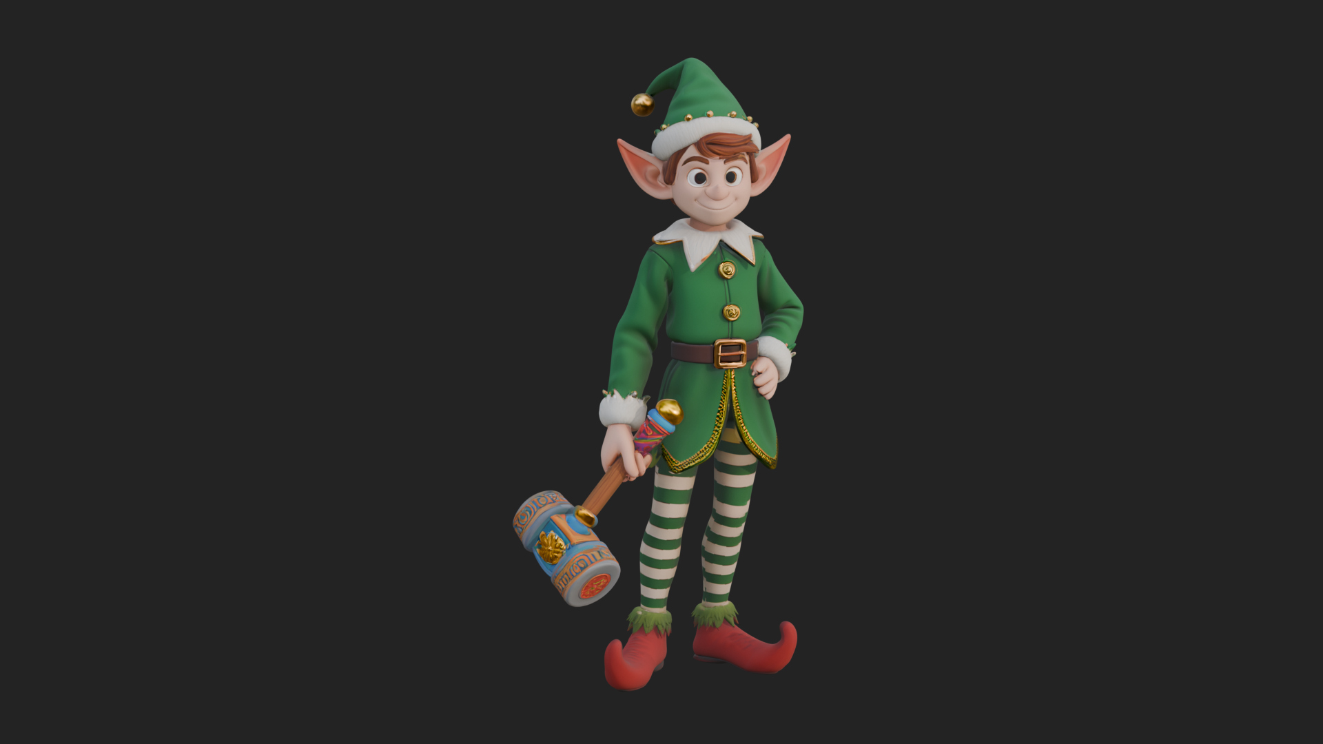 Christmas Elf Helper Statue Design 1 3D Print Model 3D Model