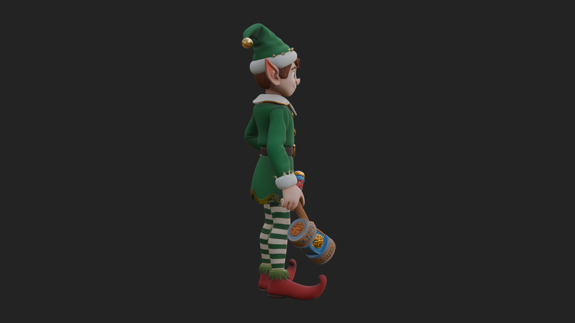Christmas Elf Helper Statue Design 1 3D Print Model 3D Model