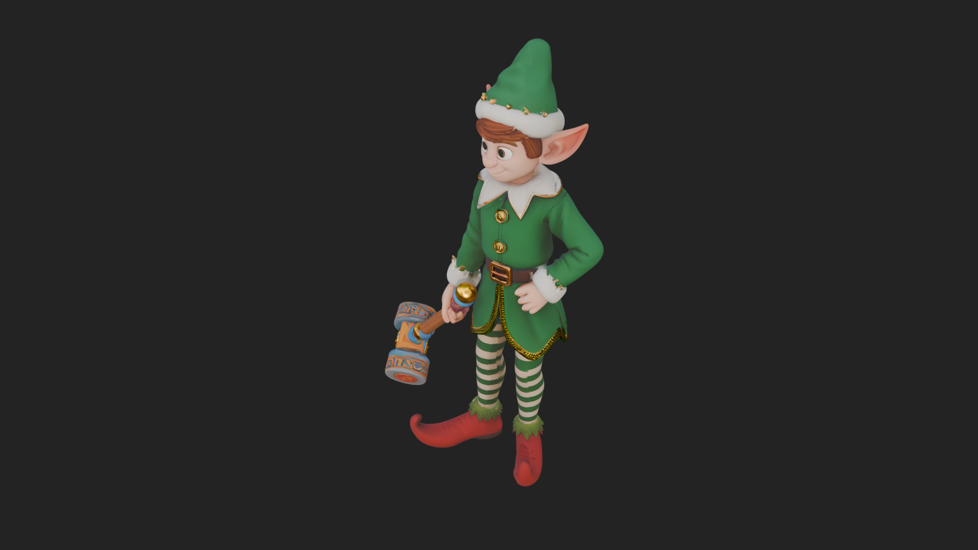 Christmas Elf Helper Statue Design 1 3D Print Model 3D Model