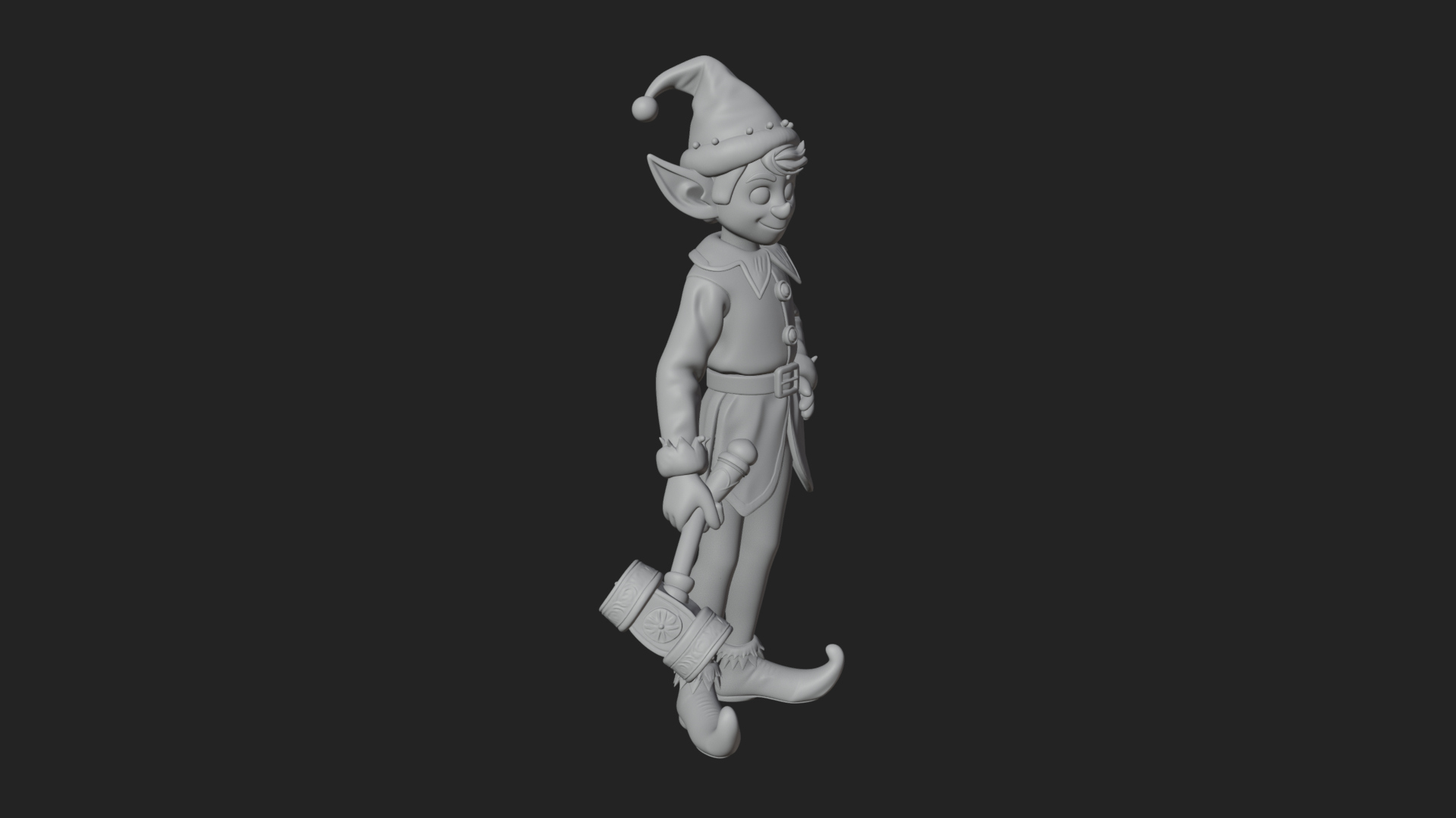 Christmas Elf Helper Statue Design 1 3D Print Model 3D Model