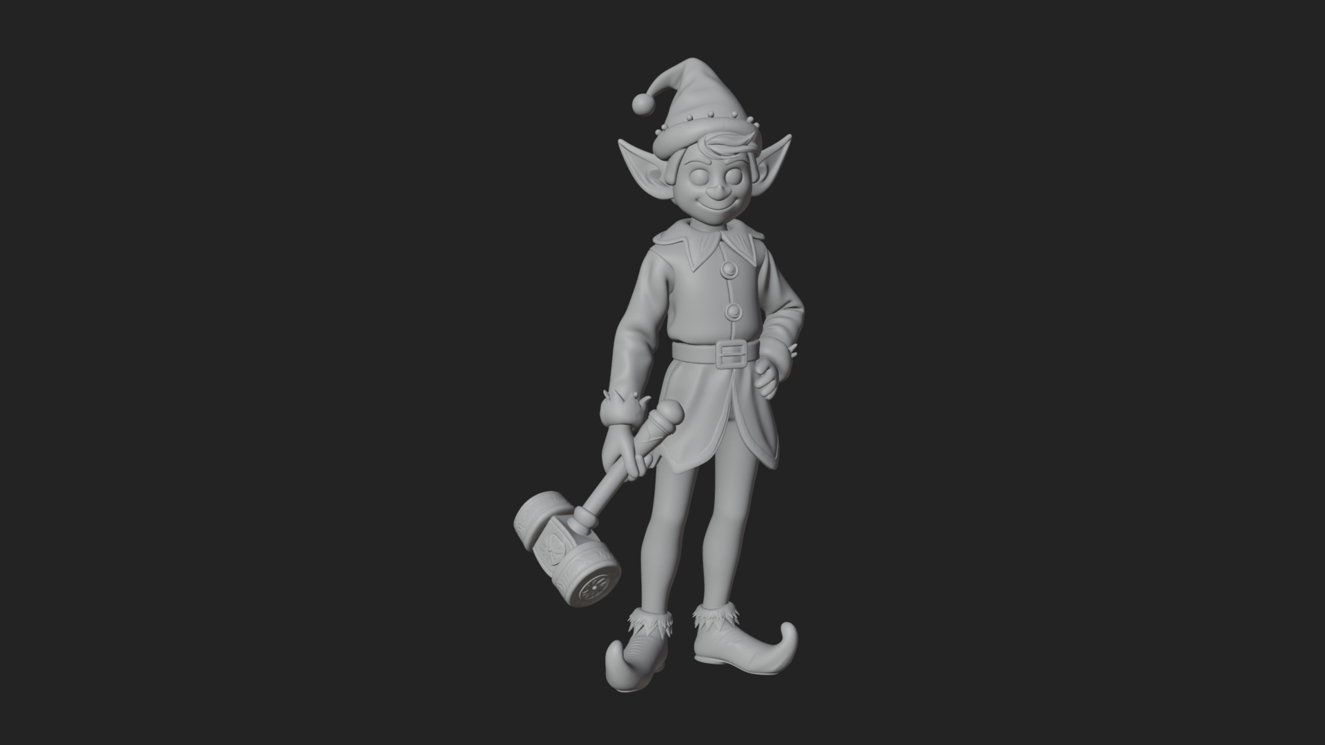 Christmas Elf Helper Statue Design 1 3D Print Model 3D Model
