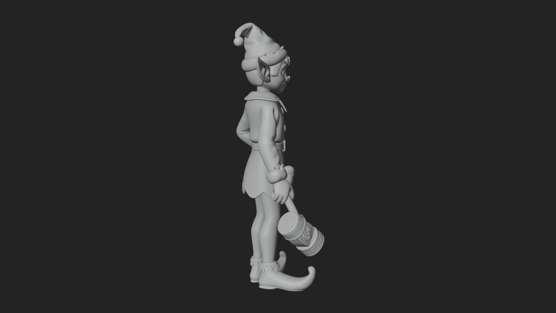 Christmas Elf Helper Statue Design 1 3D Print Model 3D Model