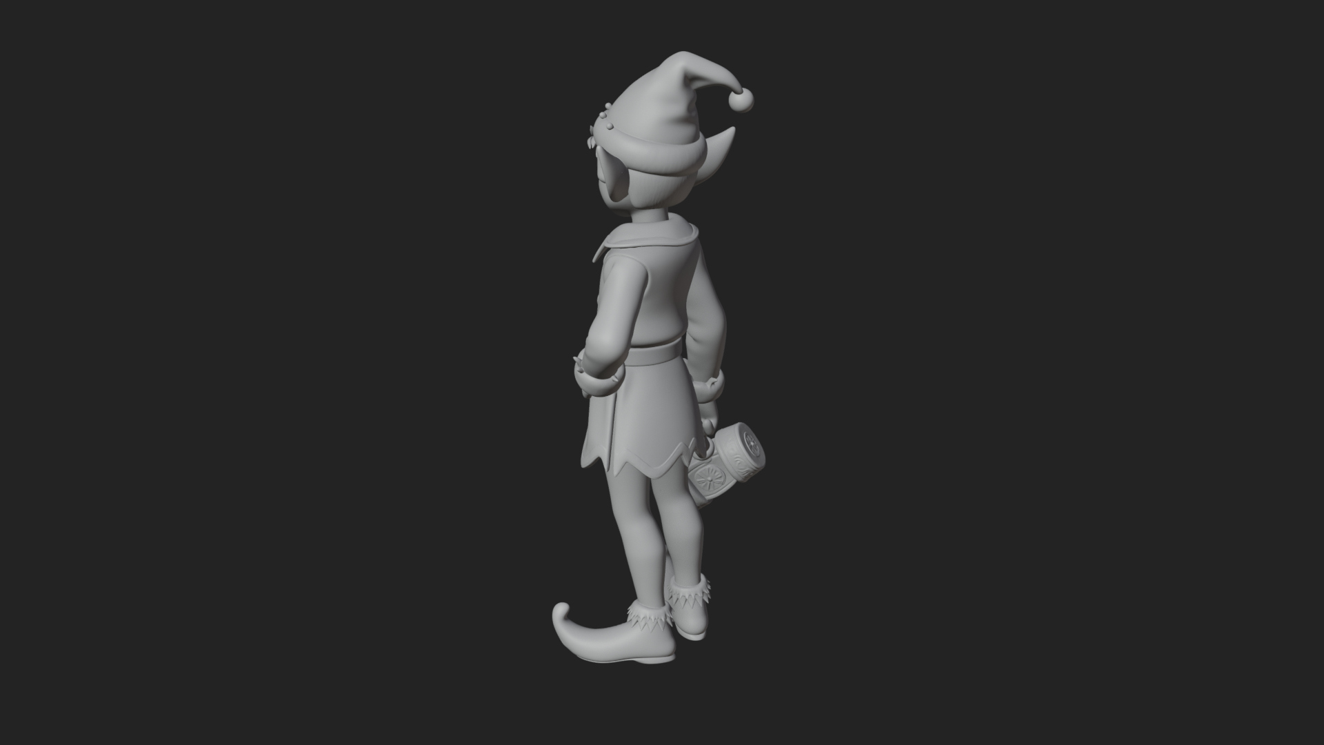 Christmas Elf Helper Statue Design 1 3D Print Model 3D Model