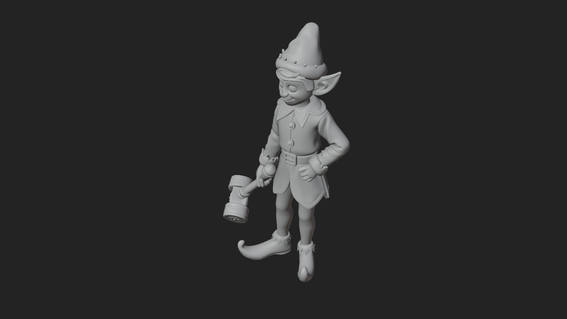 Christmas Elf Helper Statue Design 1 3D Print Model 3D Model
