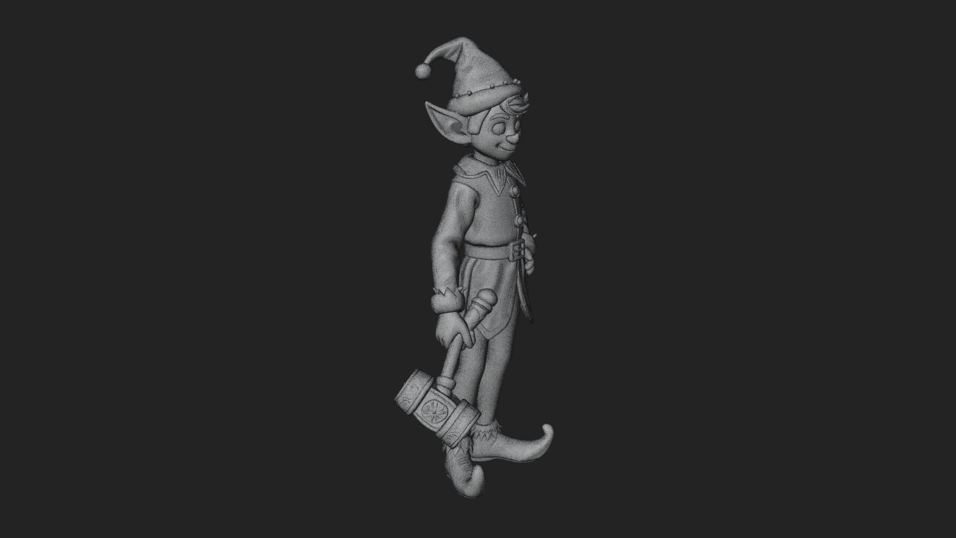 Christmas Elf Helper Statue Design 1 3D Print Model 3D Model