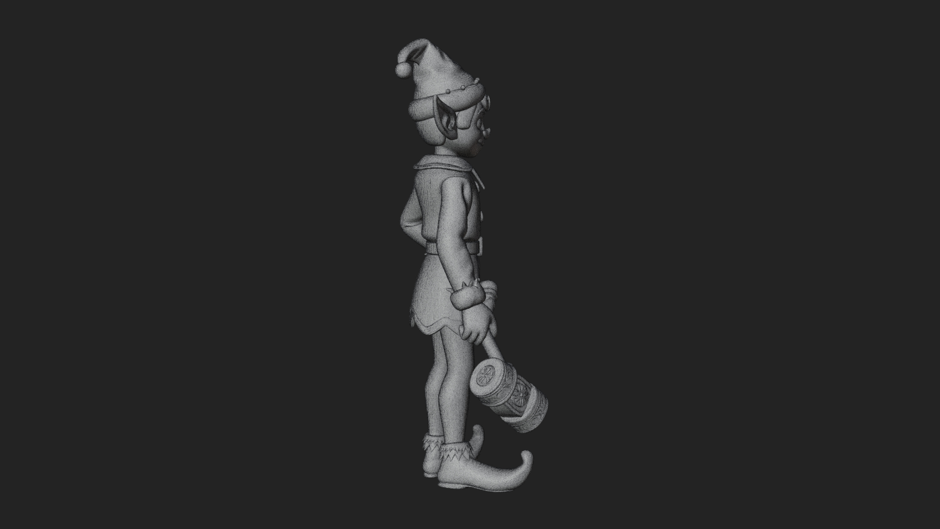 Christmas Elf Helper Statue Design 1 3D Print Model 3D Model