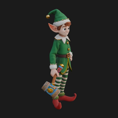 Christmas Elf Helper Statue Design 1 3D Print Model
