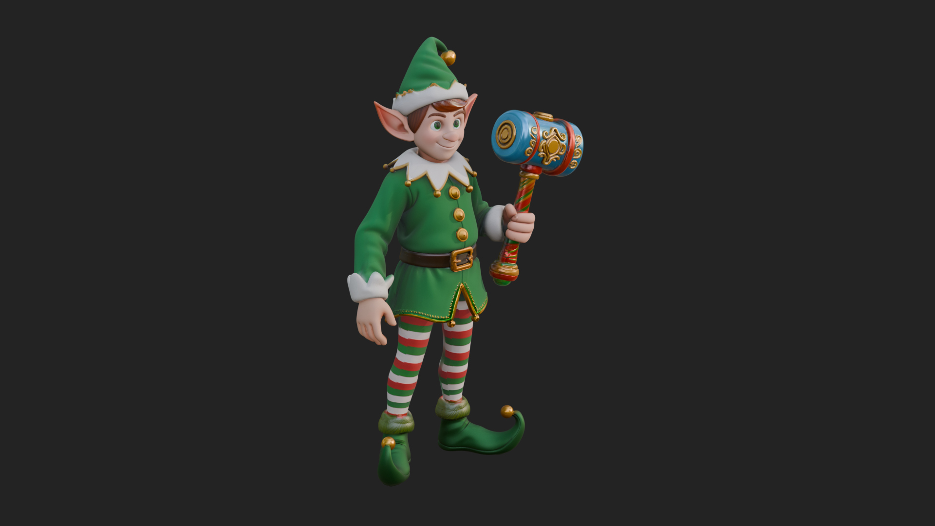 Christmas Elf Helper Statue Design 2 3D Print Model 3D Model