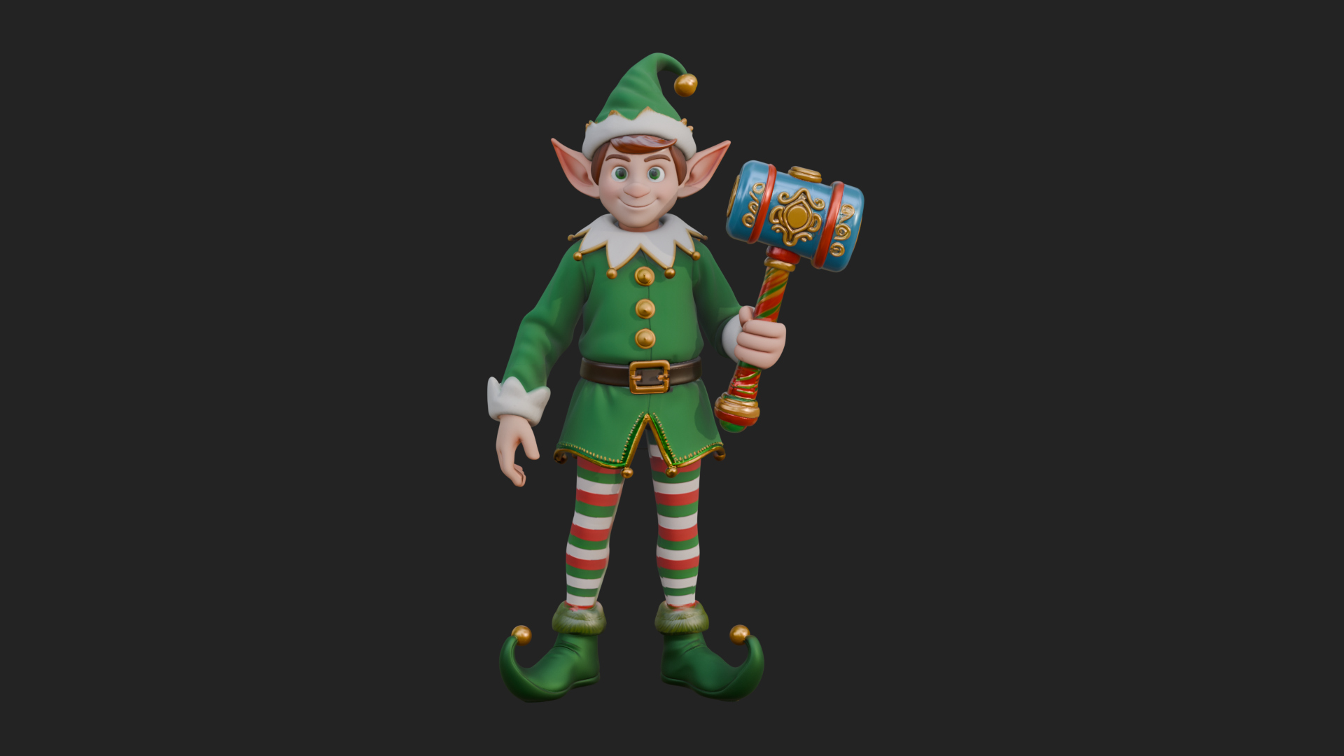 Christmas Elf Helper Statue Design 2 3D Print Model 3D Model