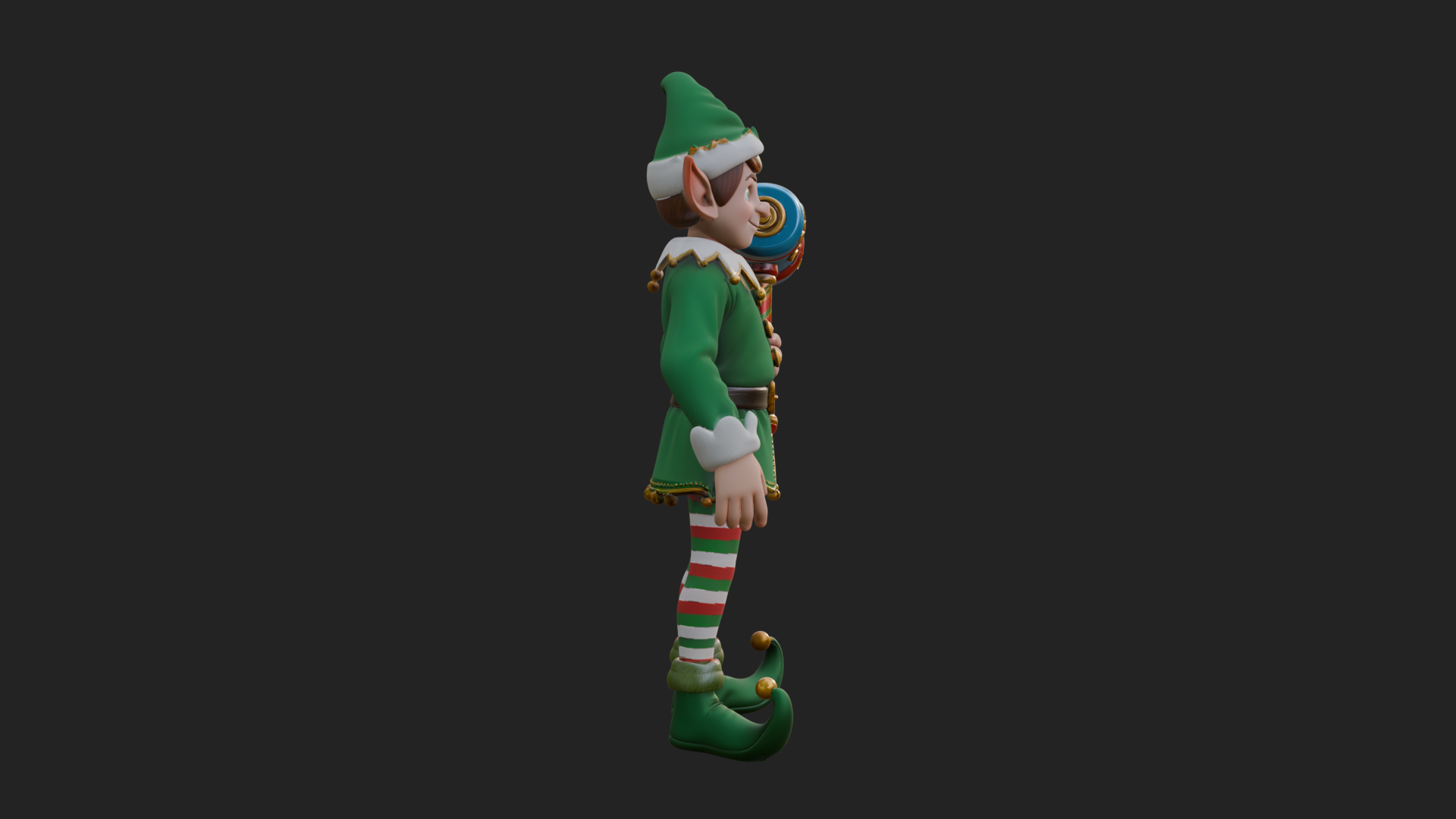 Christmas Elf Helper Statue Design 2 3D Print Model 3D Model