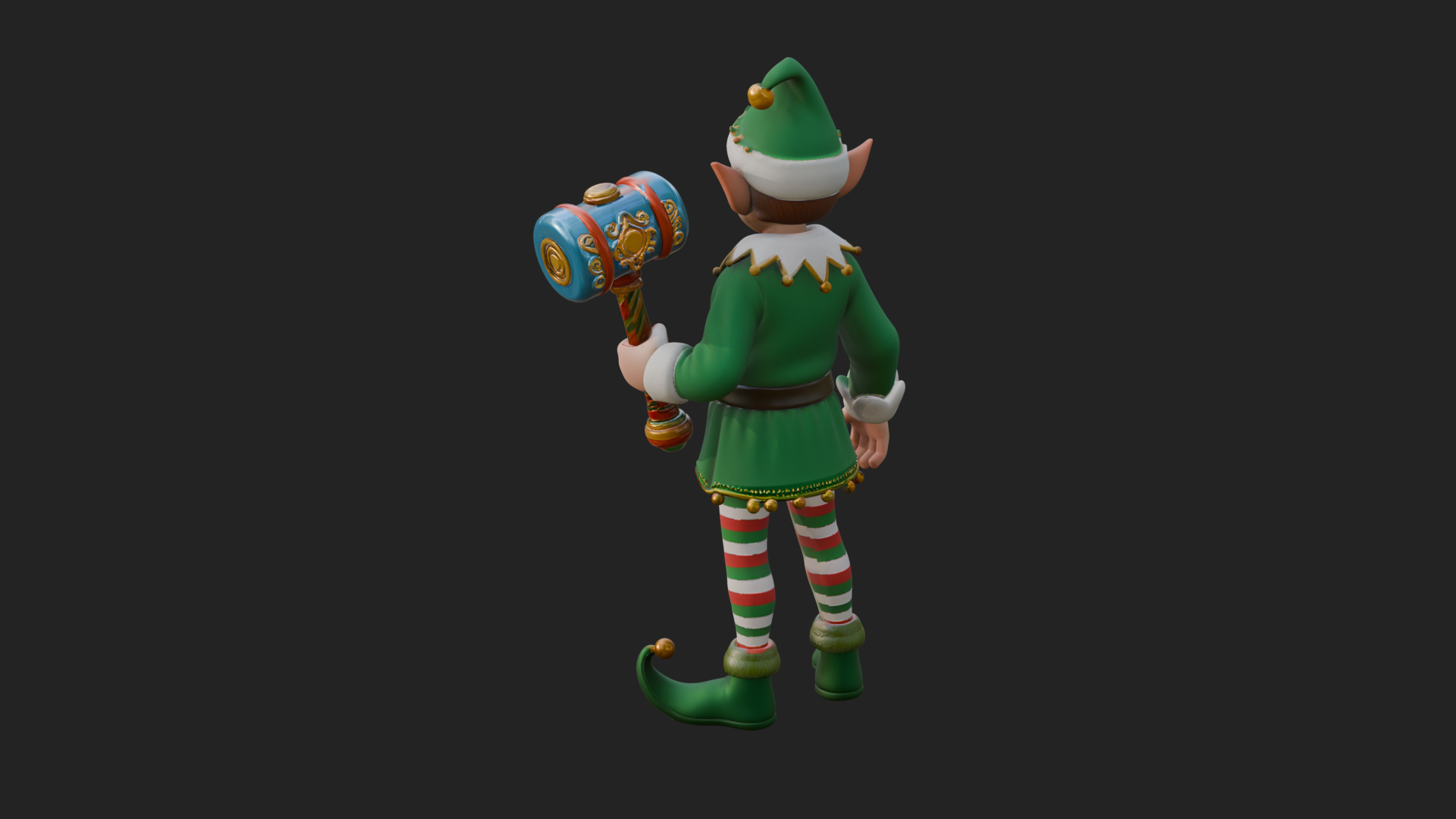 Christmas Elf Helper Statue Design 2 3D Print Model 3D Model