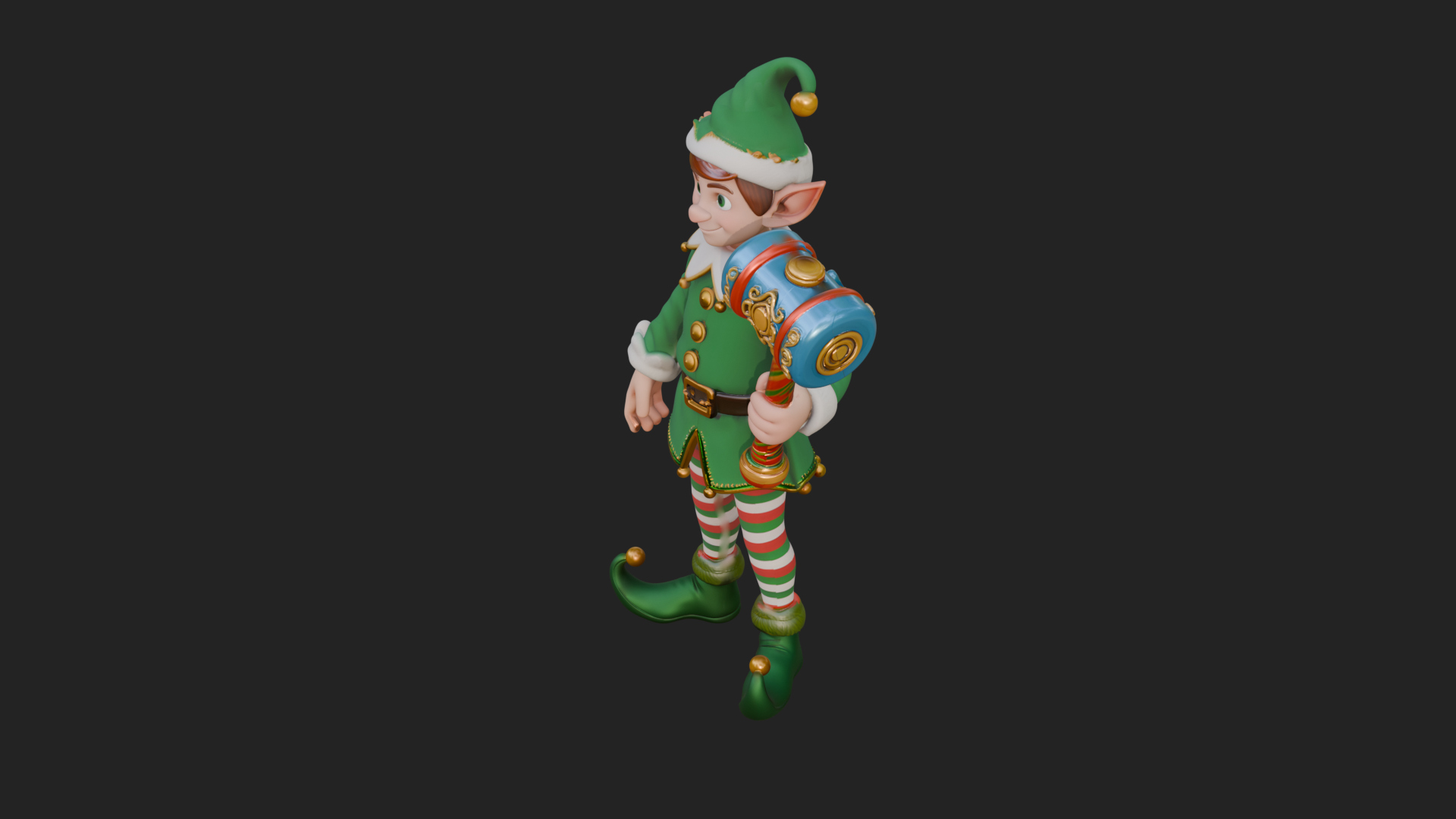 Christmas Elf Helper Statue Design 2 3D Print Model 3D Model