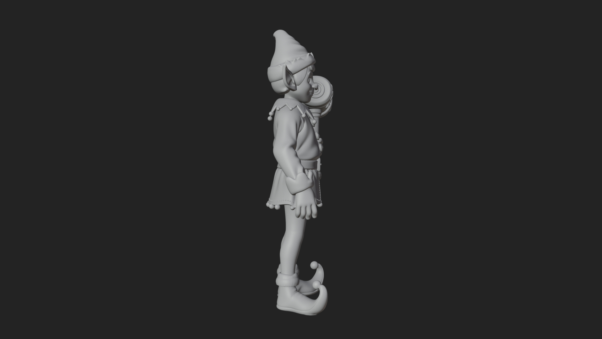 Christmas Elf Helper Statue Design 2 3D Print Model 3D Model