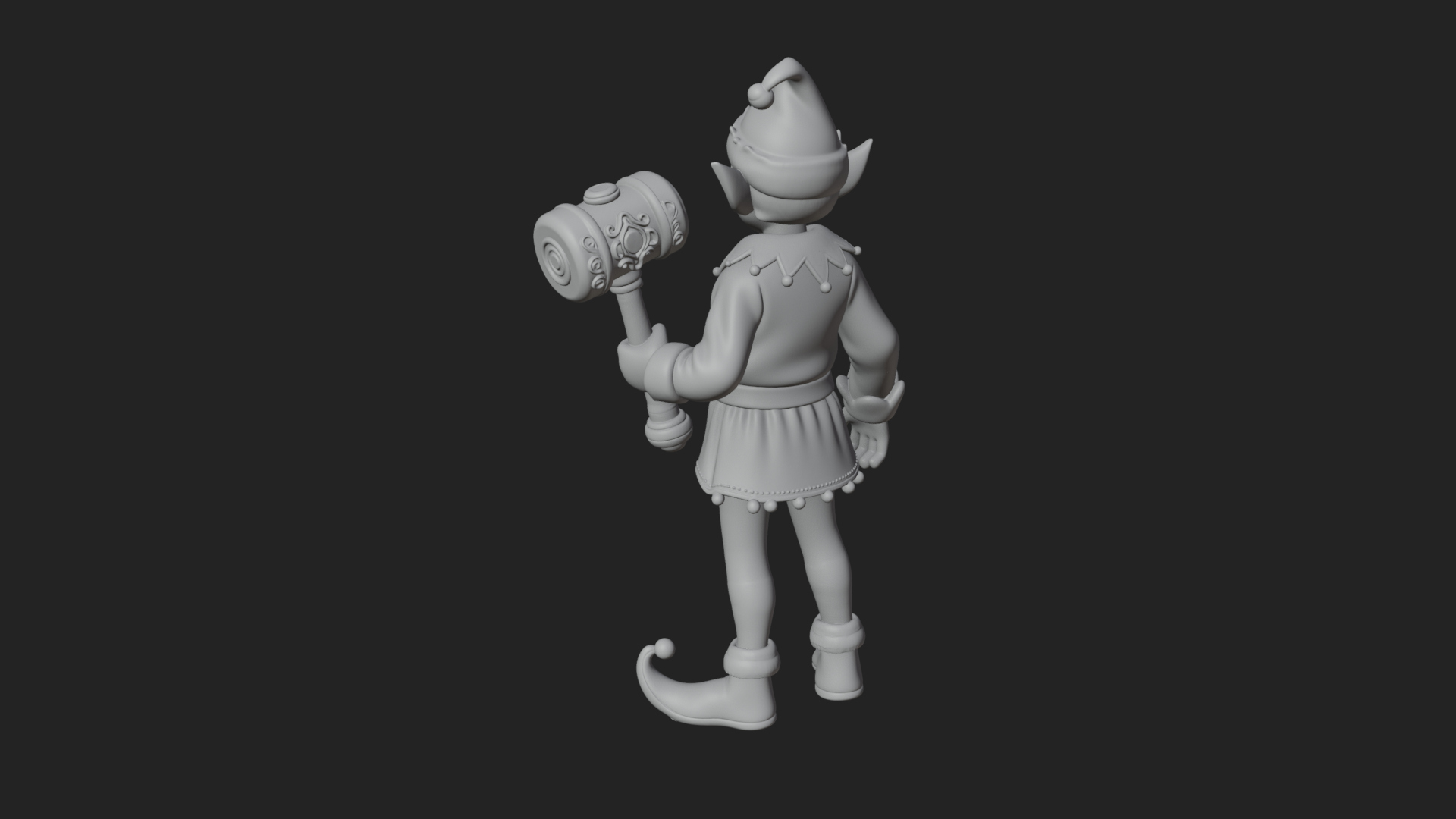 Christmas Elf Helper Statue Design 2 3D Print Model 3D Model