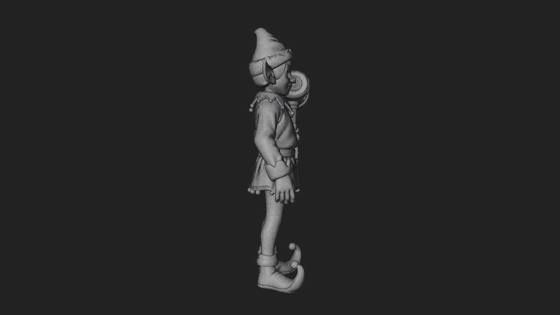 Christmas Elf Helper Statue Design 2 3D Print Model 3D Model