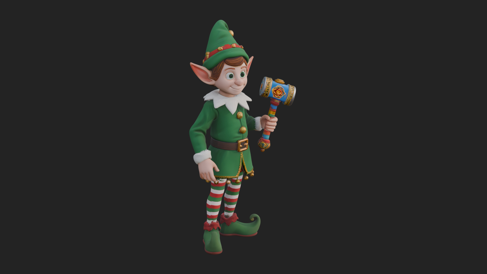 Christmas Elf Helper Statue Design 3 3D Print Model 3D Model