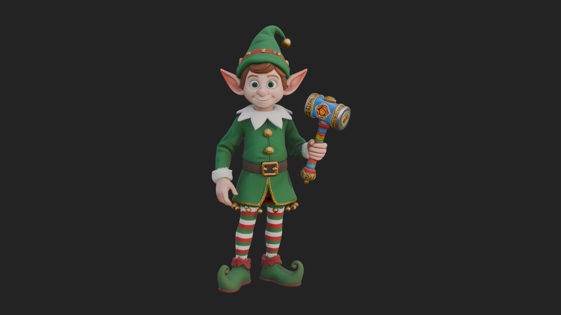 Christmas Elf Helper Statue Design 3 3D Print Model 3D Model