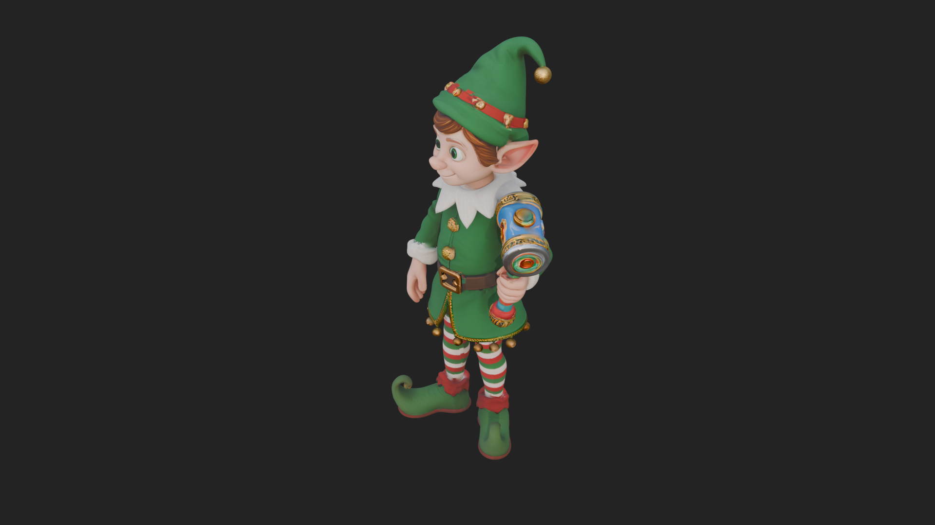 Christmas Elf Helper Statue Design 3 3D Print Model 3D Model