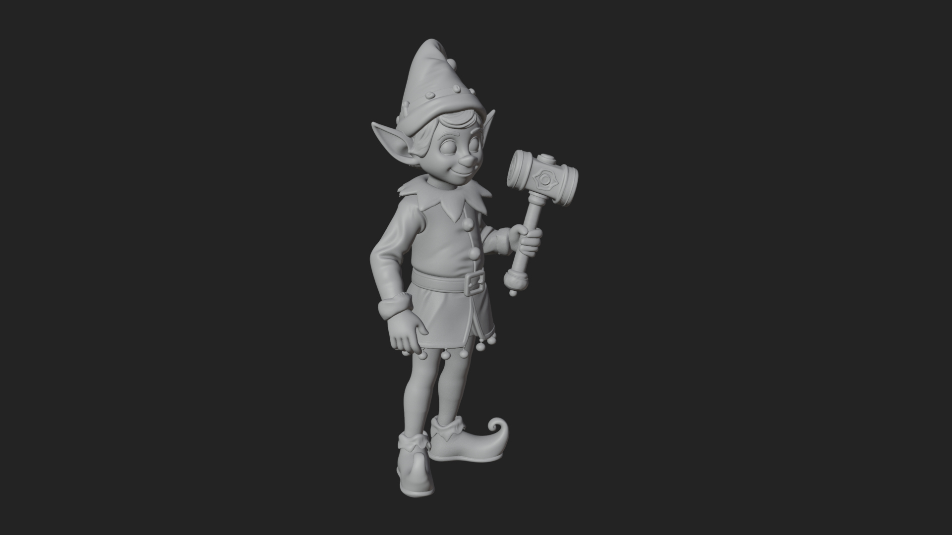 Christmas Elf Helper Statue Design 3 3D Print Model 3D Model