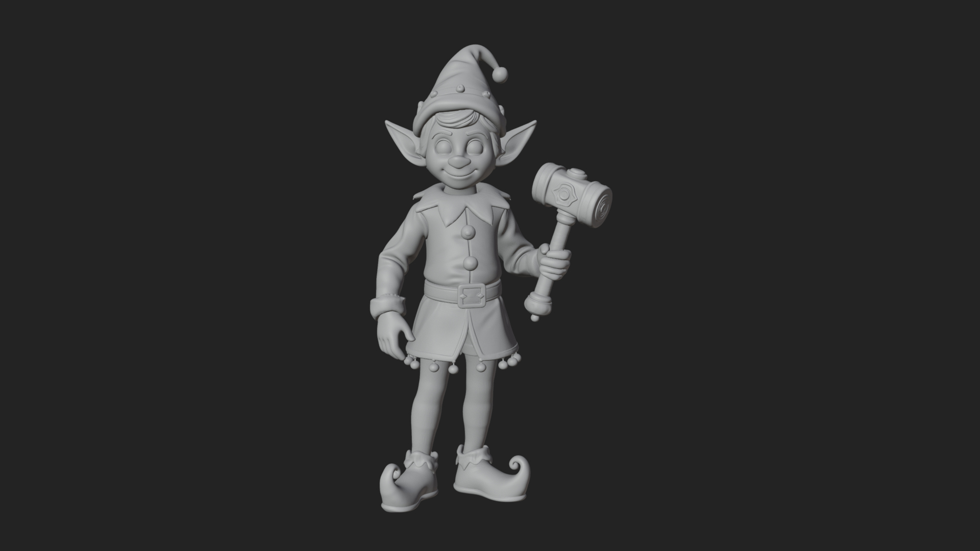 Christmas Elf Helper Statue Design 3 3D Print Model 3D Model