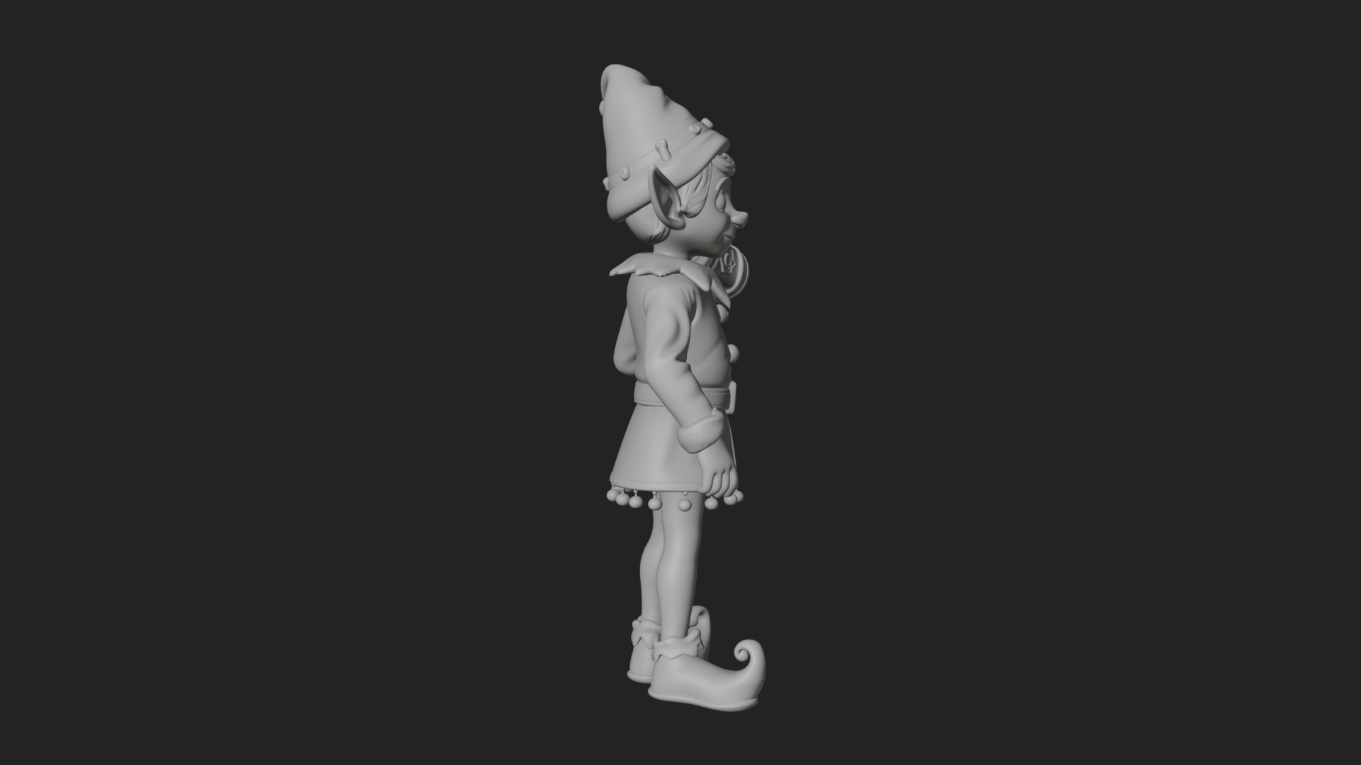 Christmas Elf Helper Statue Design 3 3D Print Model 3D Model