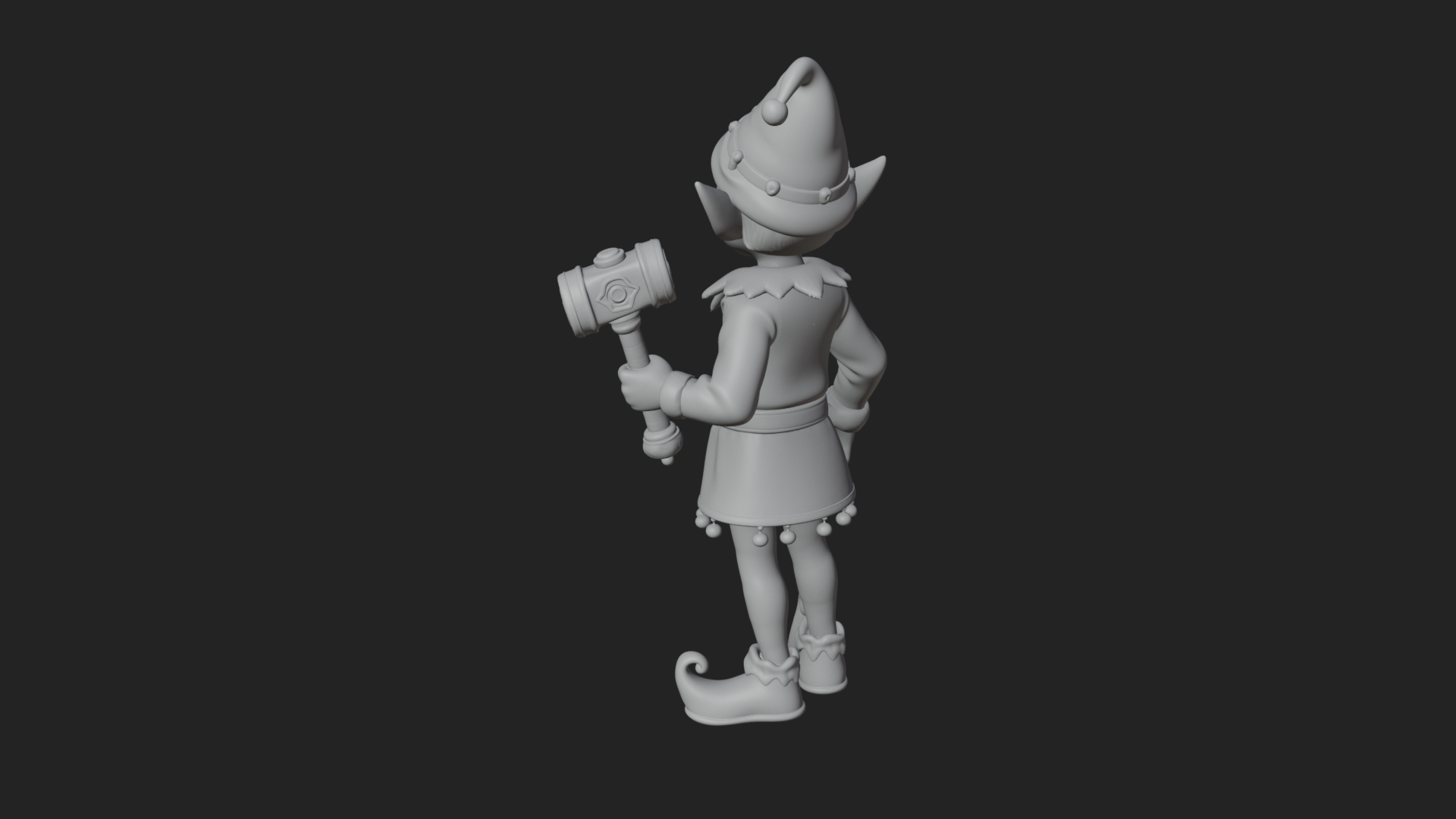 Christmas Elf Helper Statue Design 3 3D Print Model 3D Model