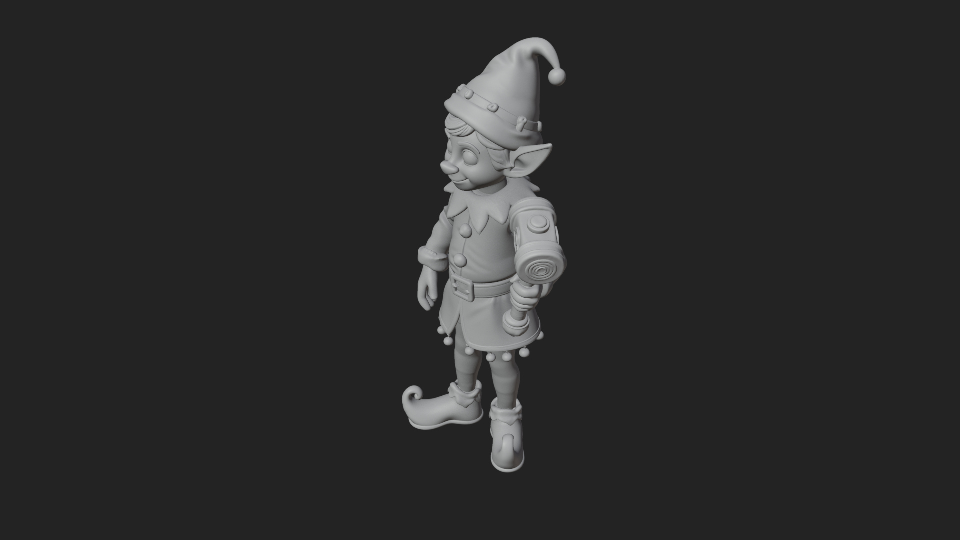 Christmas Elf Helper Statue Design 3 3D Print Model 3D Model