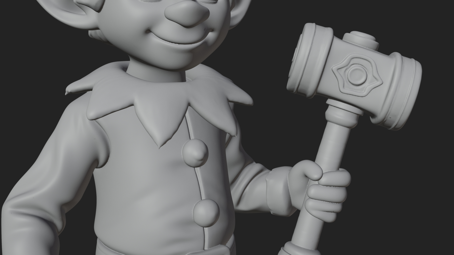 Christmas Elf Helper Statue Design 3 3D Print Model 3D Model
