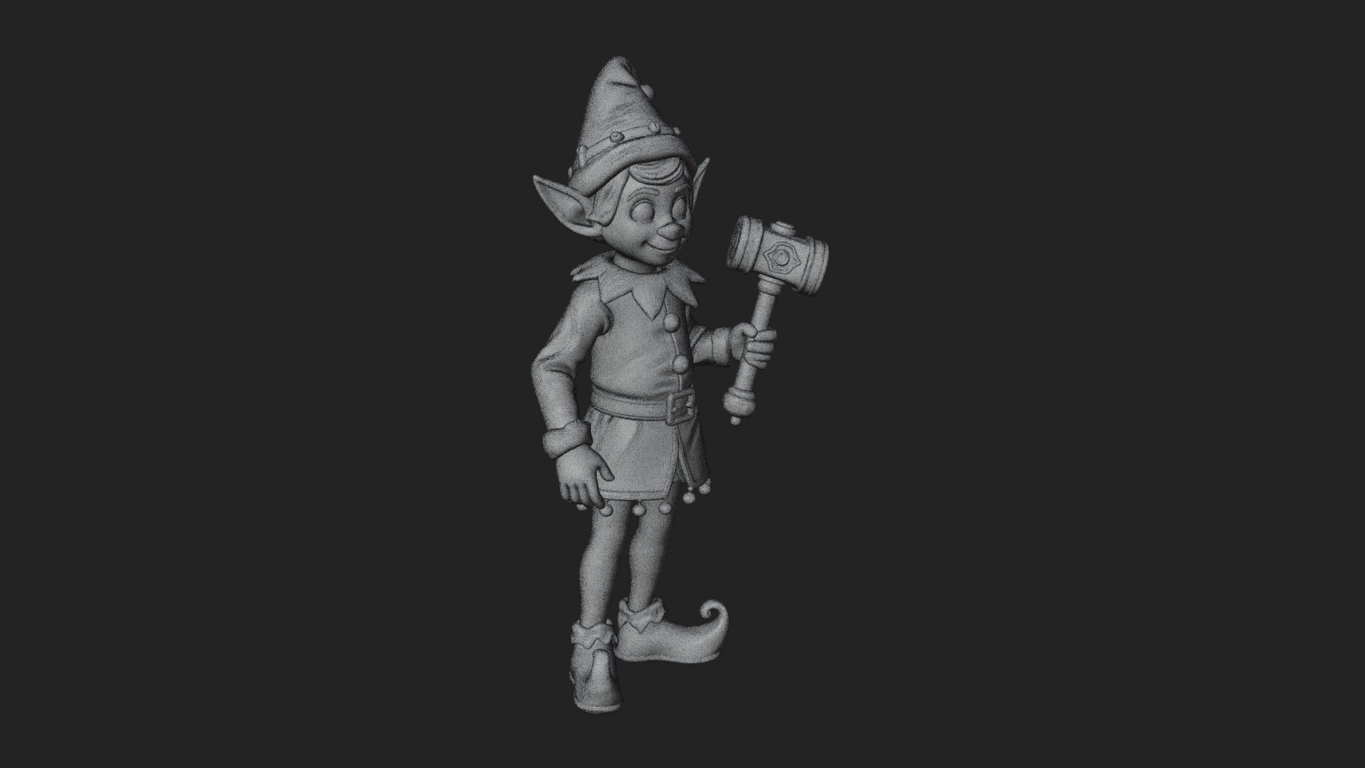Christmas Elf Helper Statue Design 3 3D Print Model 3D Model