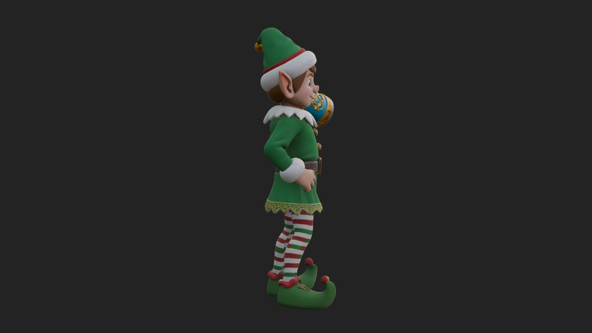 Christmas Elf Helper Statue Design 4 3D Print Model 3D Model