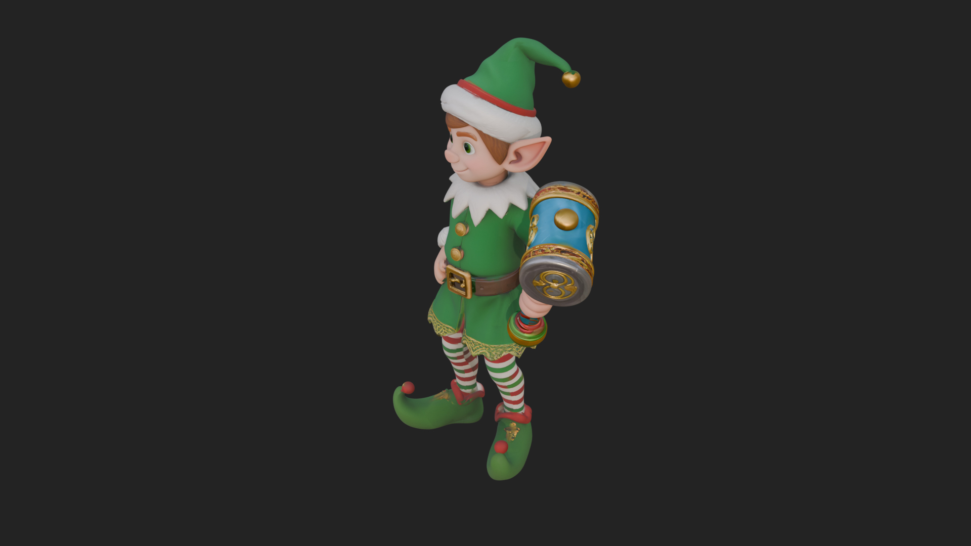 Christmas Elf Helper Statue Design 4 3D Print Model 3D Model