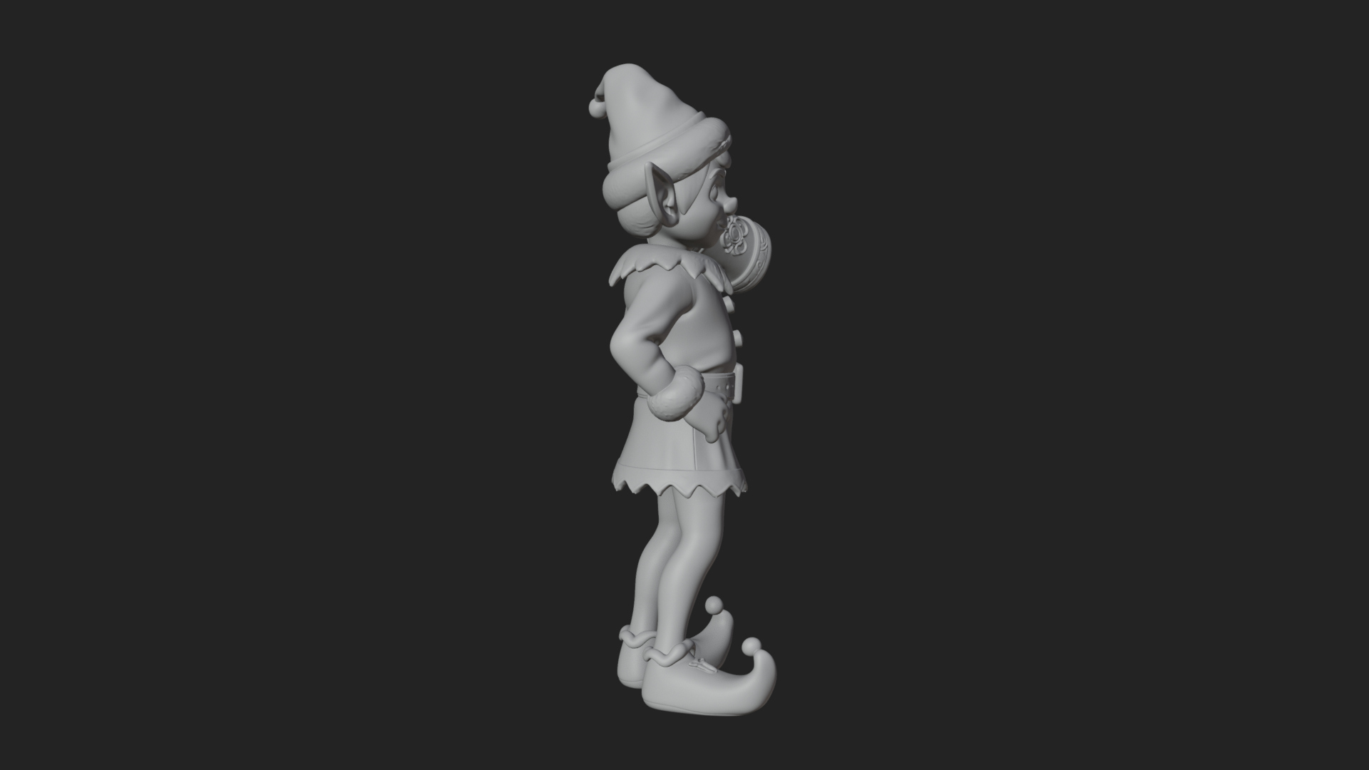 Christmas Elf Helper Statue Design 4 3D Print Model 3D Model