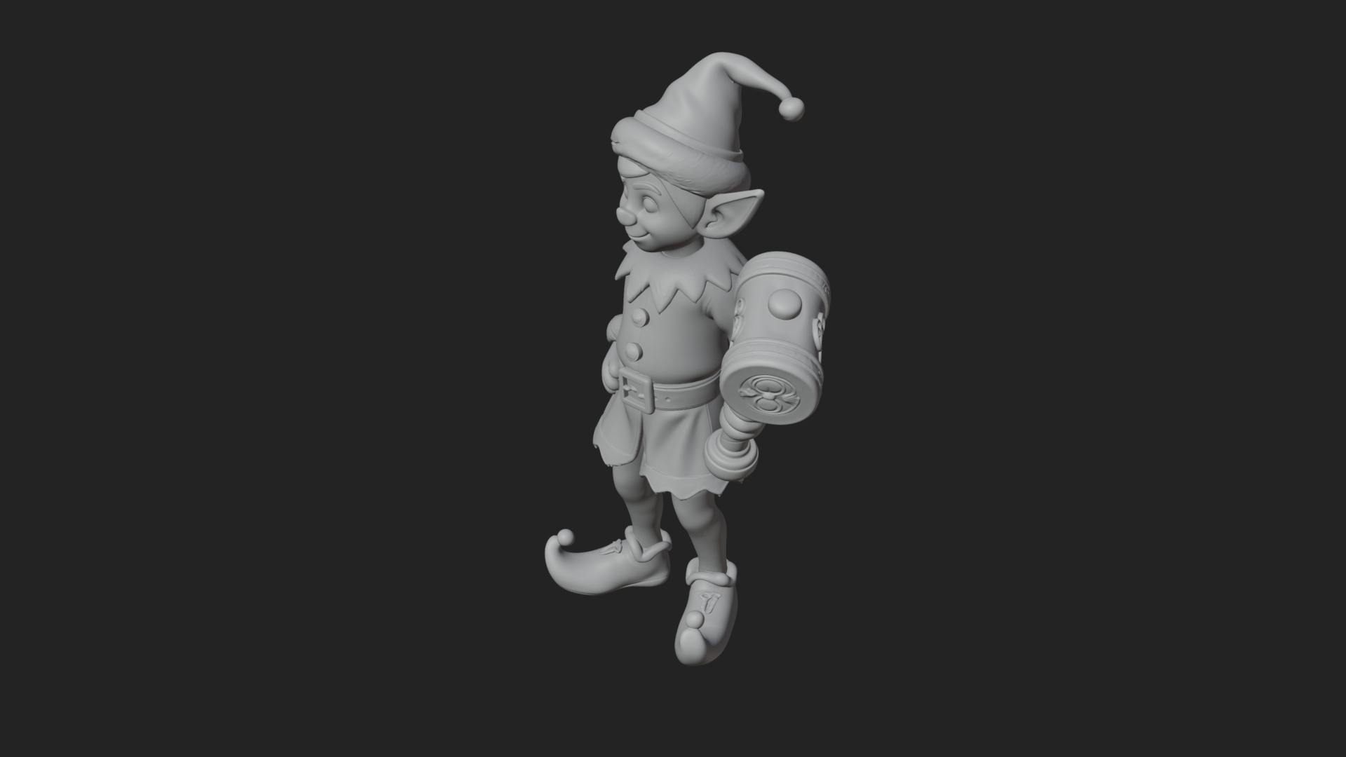 Christmas Elf Helper Statue Design 4 3D Print Model 3D Model