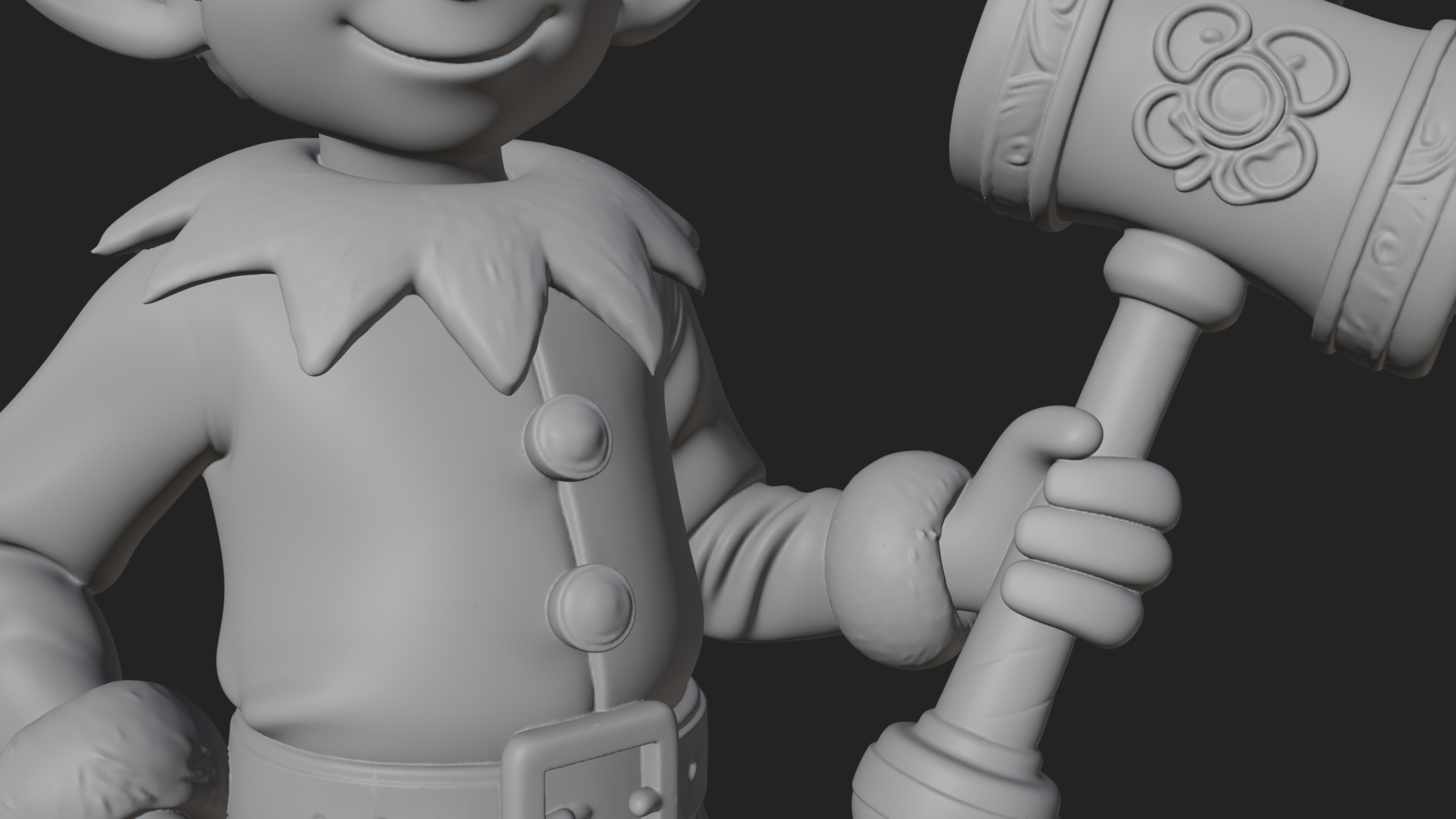 Christmas Elf Helper Statue Design 4 3D Print Model 3D Model