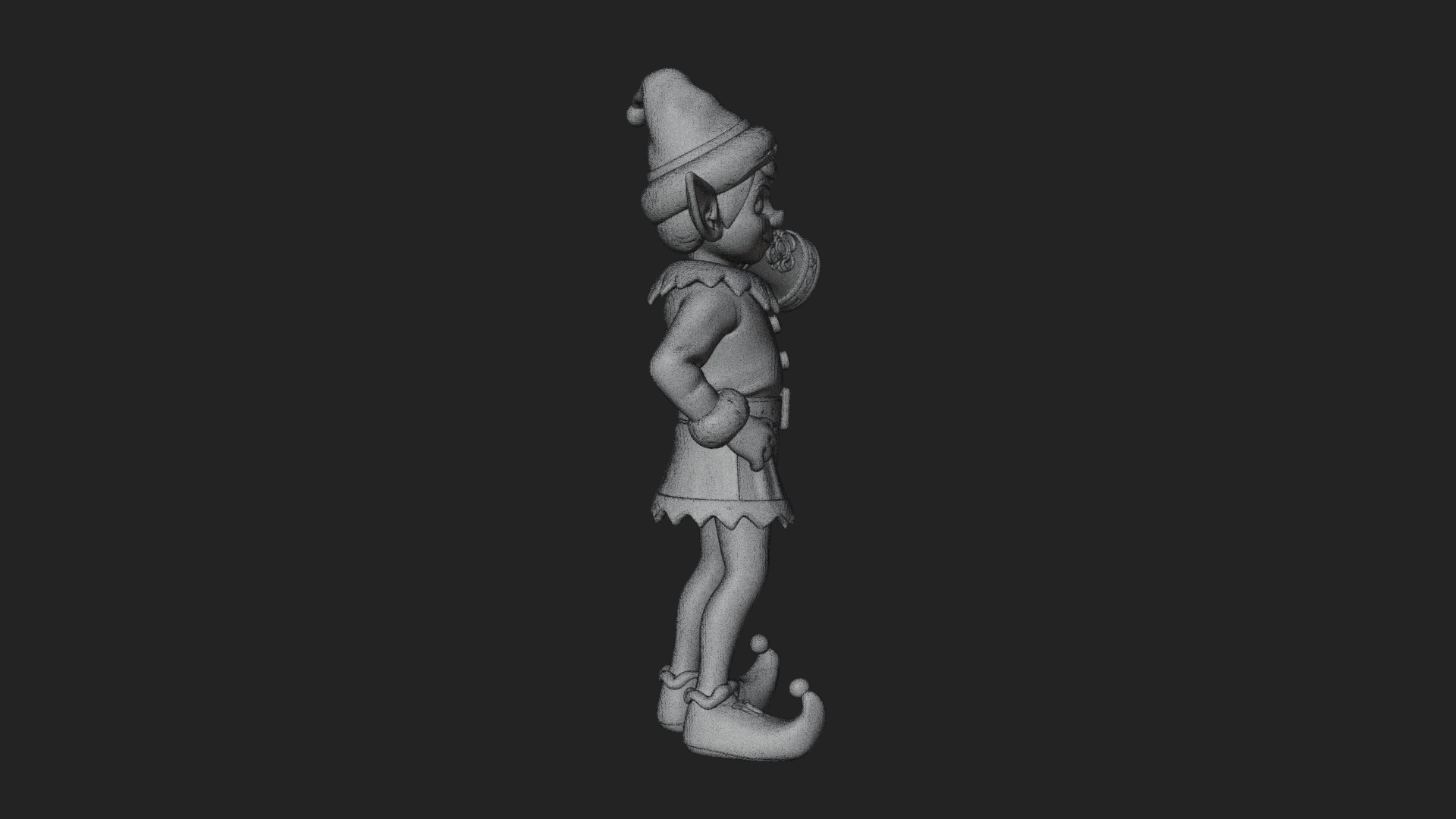 Christmas Elf Helper Statue Design 4 3D Print Model 3D Model