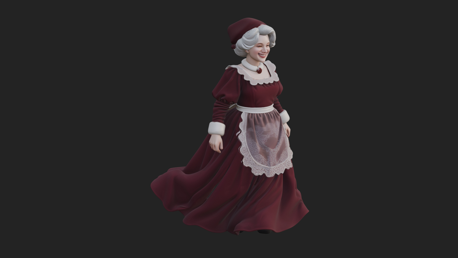 Christmas Lady Statue Design 1 3D Print Model 3D Model