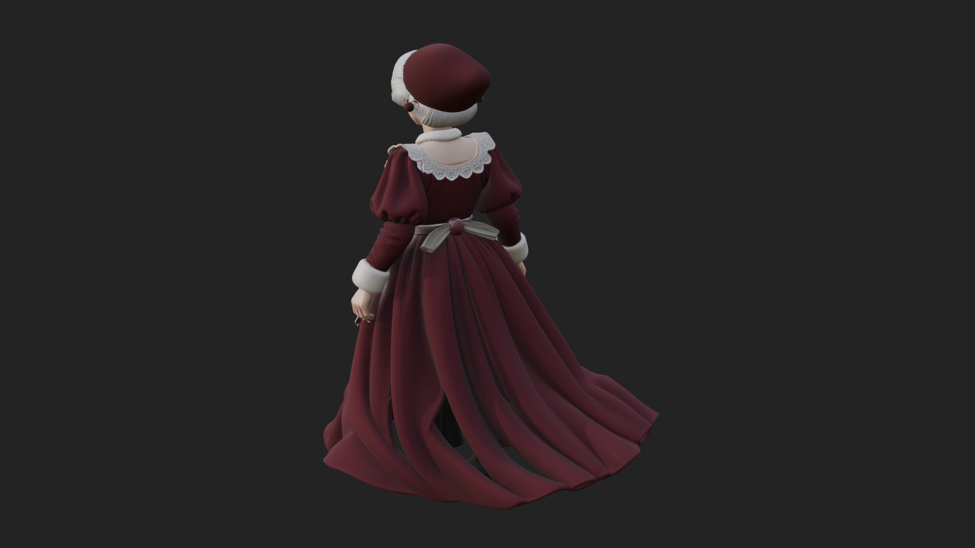 Christmas Lady Statue Design 1 3D Print Model 3D Model