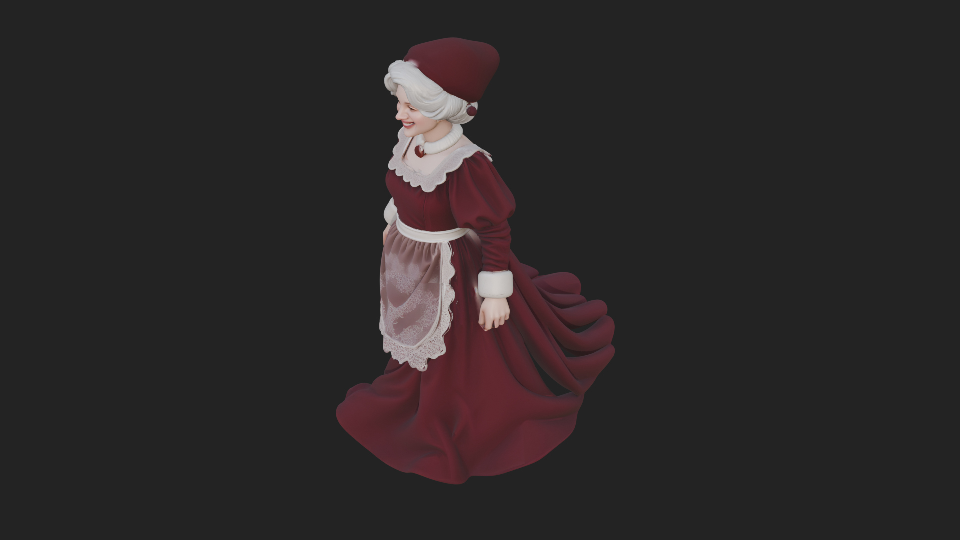 Christmas Lady Statue Design 1 3D Print Model 3D Model