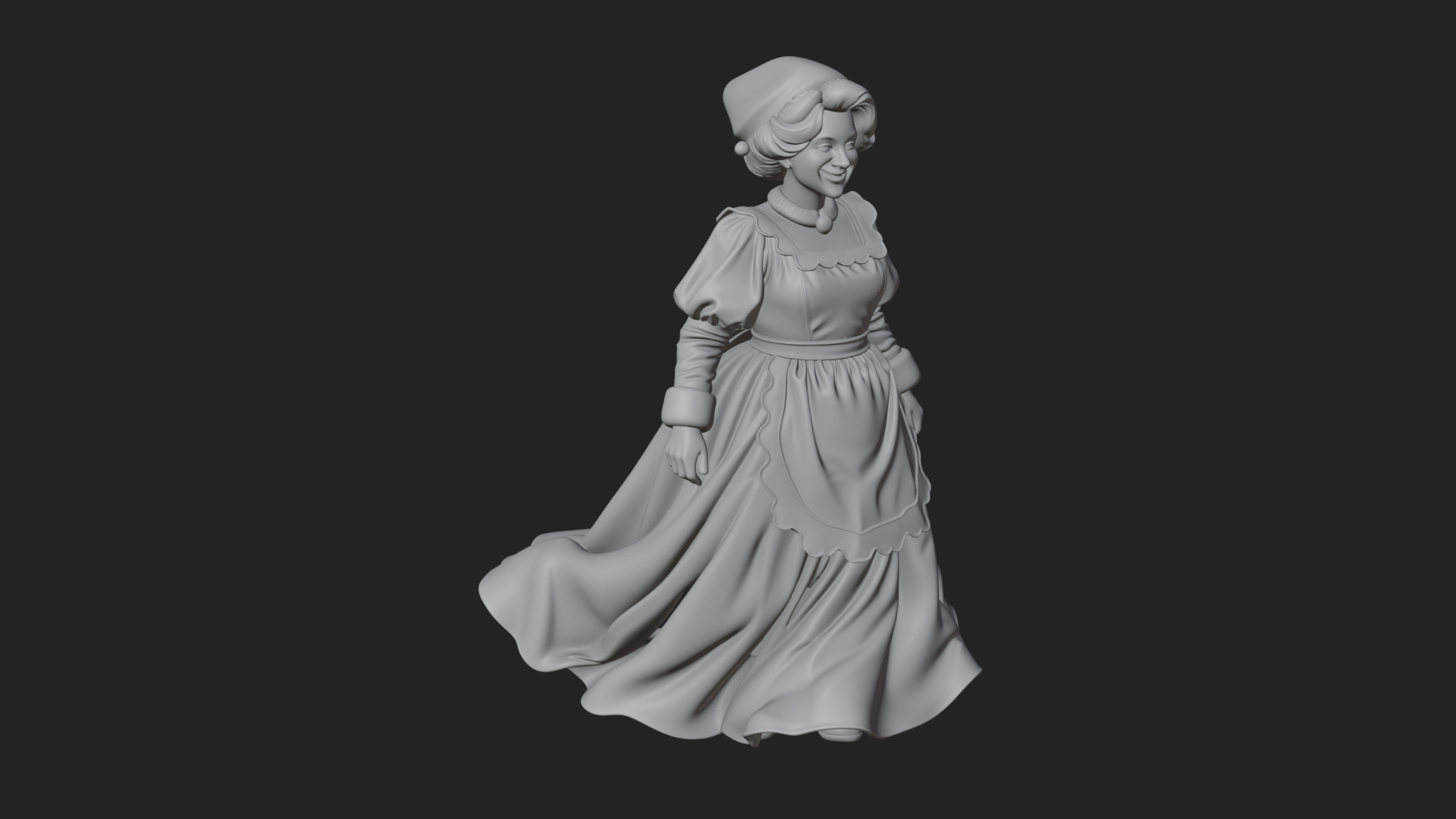 Christmas Lady Statue Design 1 3D Print Model 3D Model
