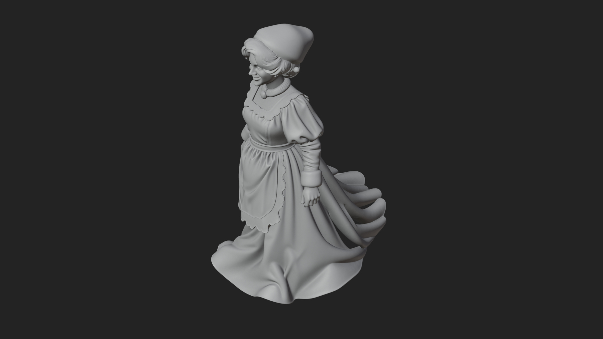 Christmas Lady Statue Design 1 3D Print Model 3D Model