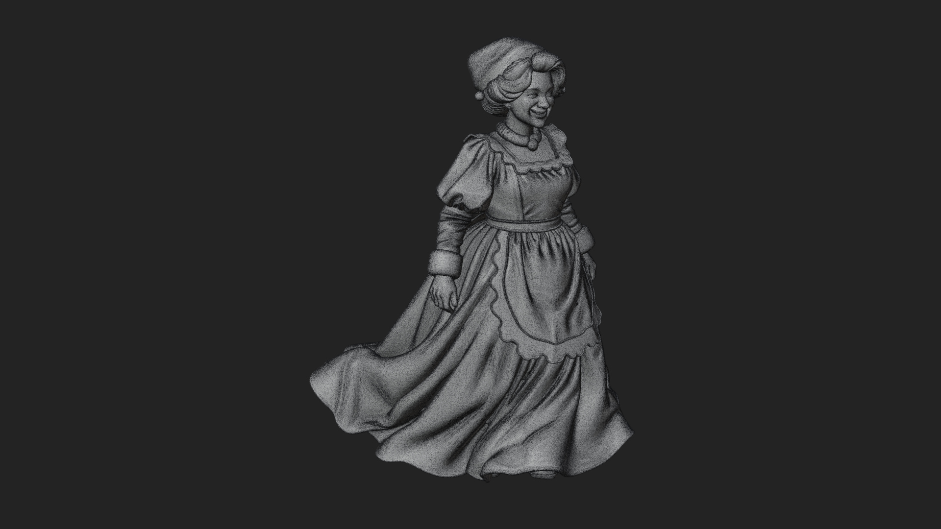 Christmas Lady Statue Design 1 3D Print Model 3D Model