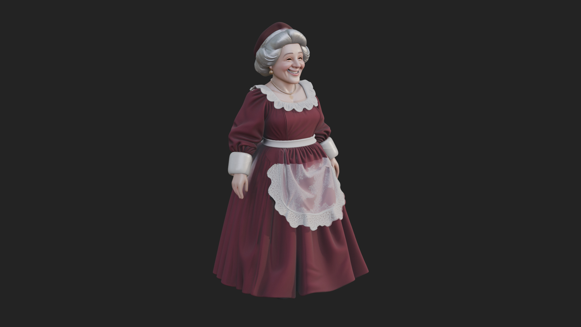 Christmas Lady Statue Design 2 3D Print Model 3D Model