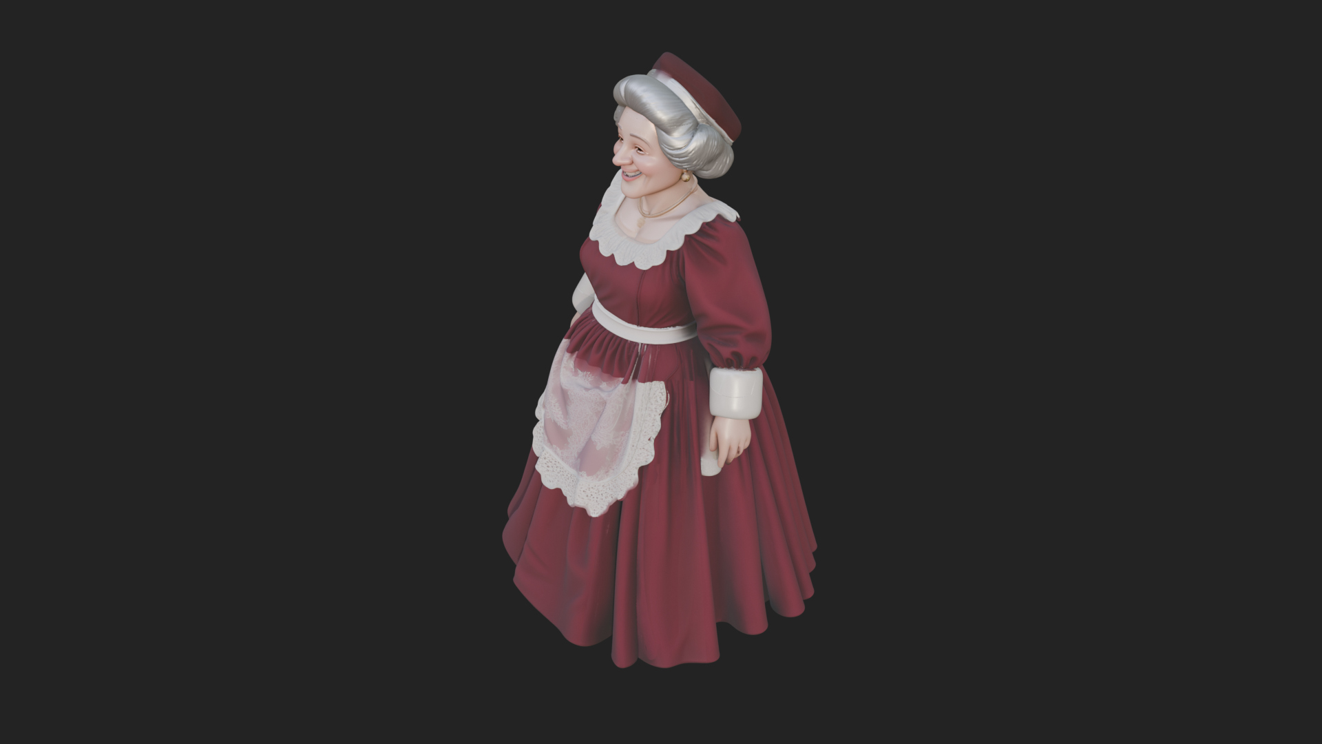 Christmas Lady Statue Design 2 3D Print Model 3D Model