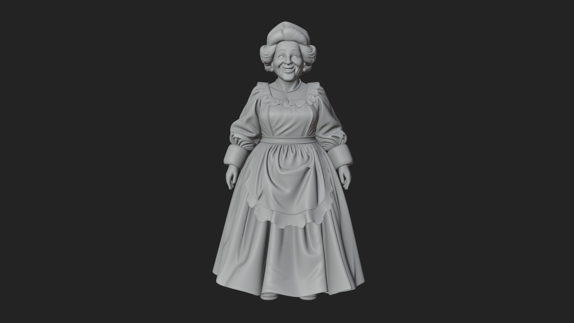 Christmas Lady Statue Design 2 3D Print Model 3D Model