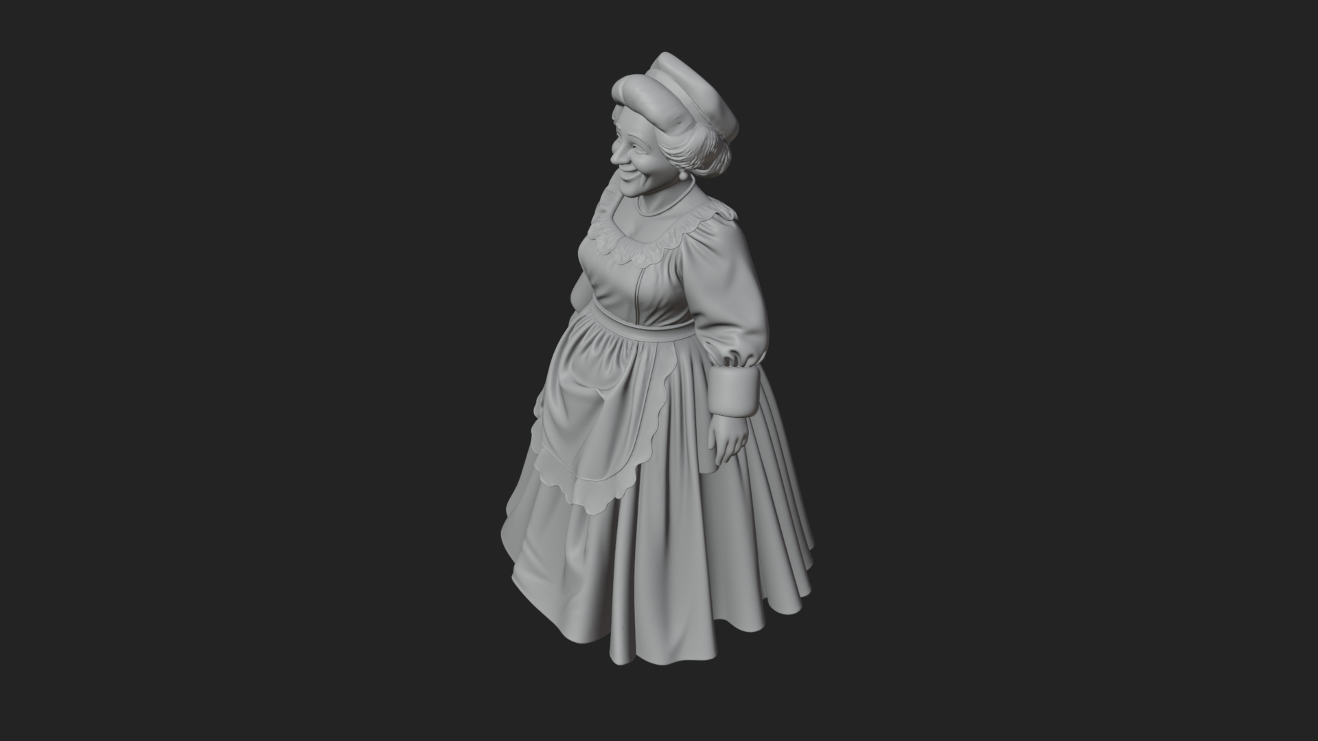 Christmas Lady Statue Design 2 3D Print Model 3D Model
