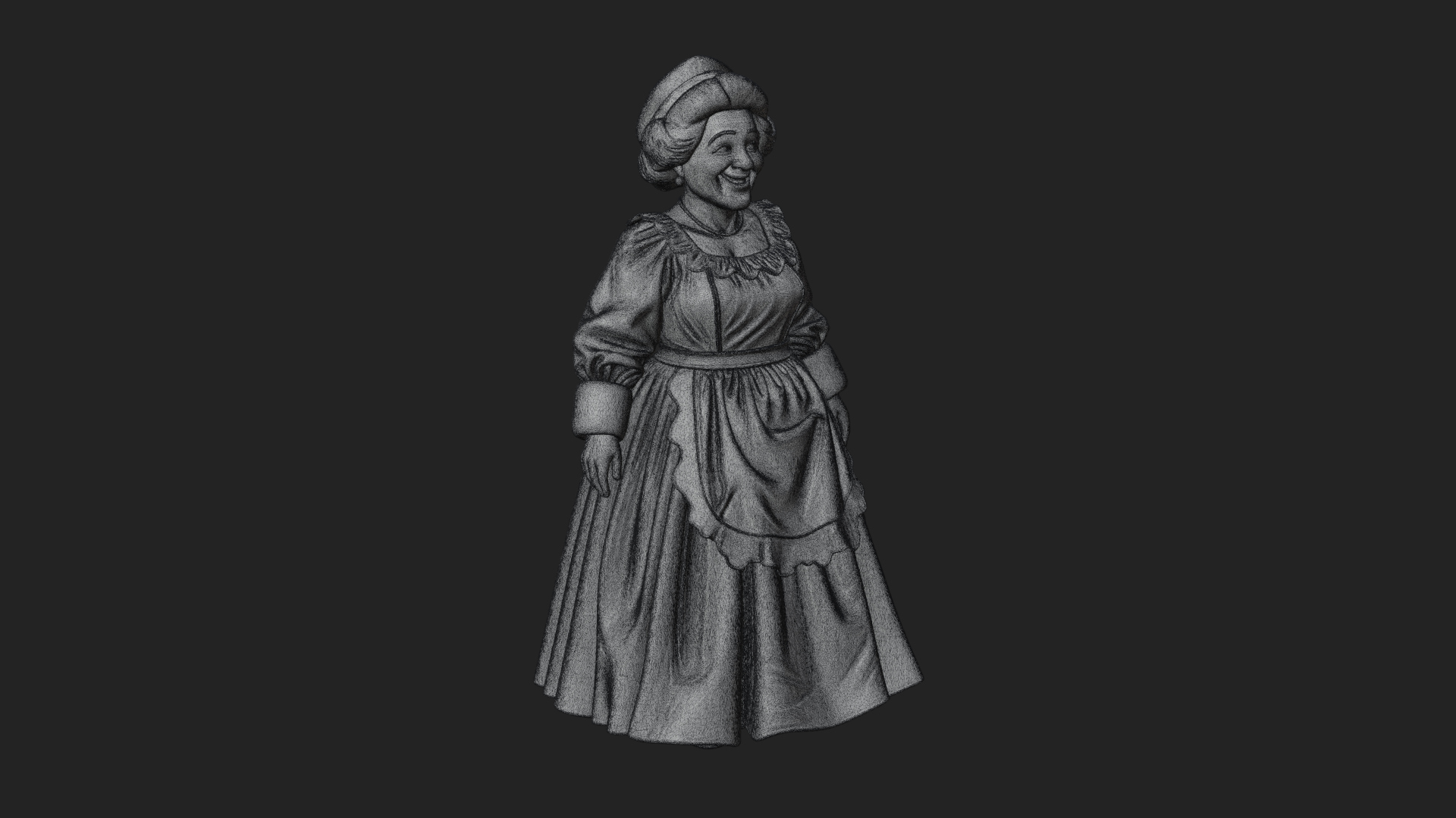 Christmas Lady Statue Design 2 3D Print Model 3D Model
