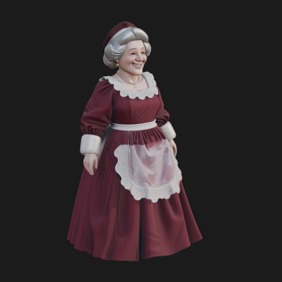 Christmas Lady Statue Design 2 3D Print Model