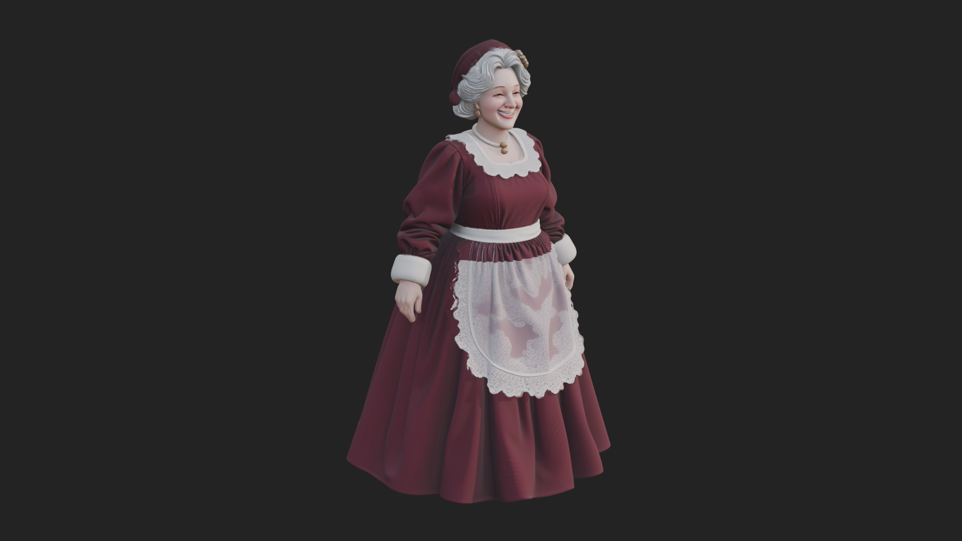 Christmas Lady Statue Design 3 3D Print Model 3D Model