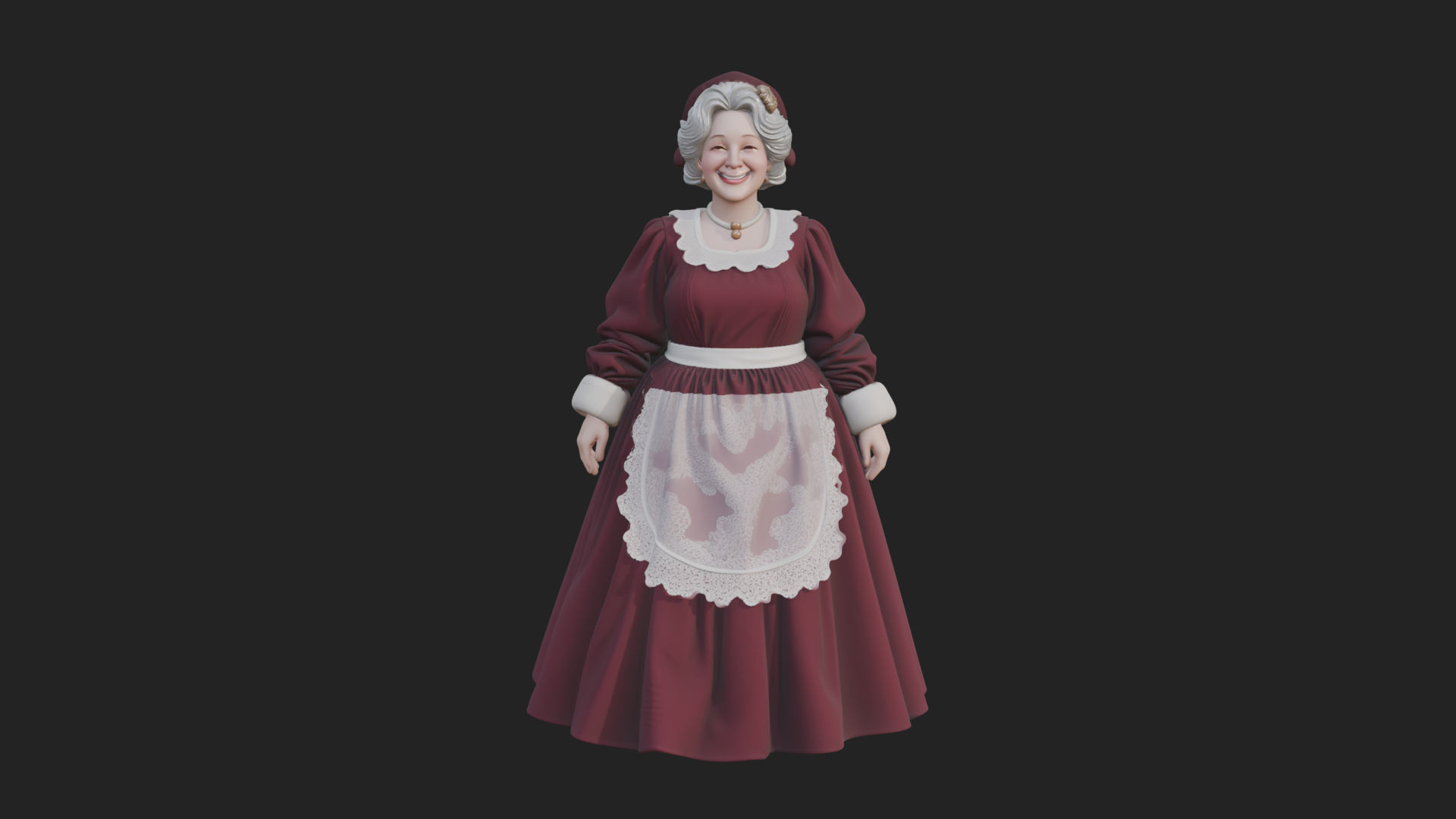 Christmas Lady Statue Design 3 3D Print Model 3D Model